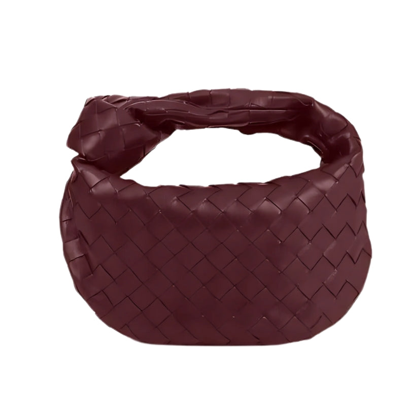 Winona – Woven Handbag with Knot Handle and Zip Closure
