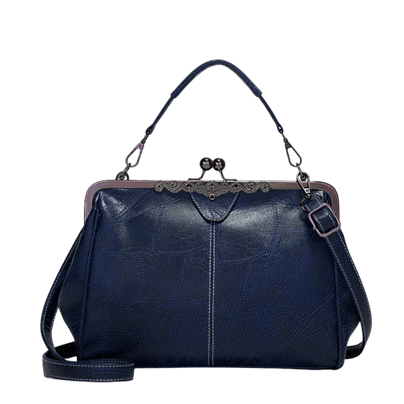 Yvaine – Handbag with Clip Handle, Kiss Lock Closure, and Adjustable Strap