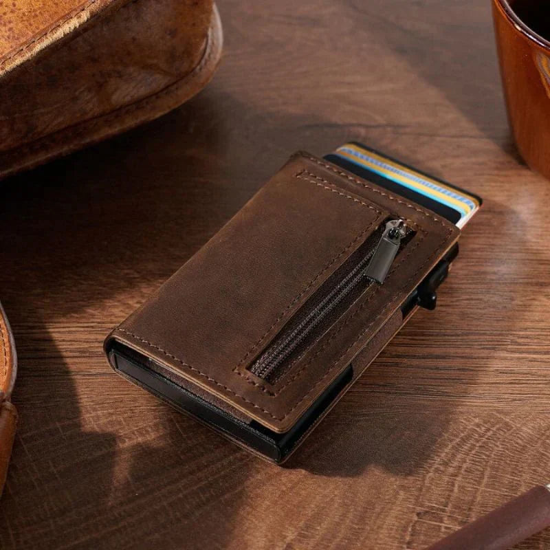 Lucas – Slim RFID Blocking Wallet with Quick Card Access and Zipper Pocket for Essentials