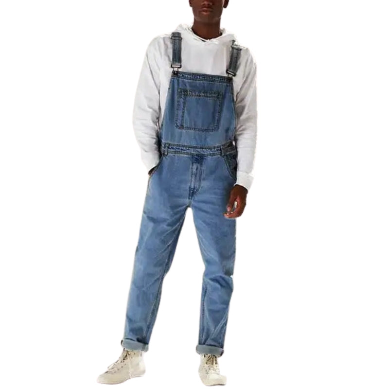Anton – Relaxed Fit Denim Overalls with Adjustable Straps and Utility Pockets