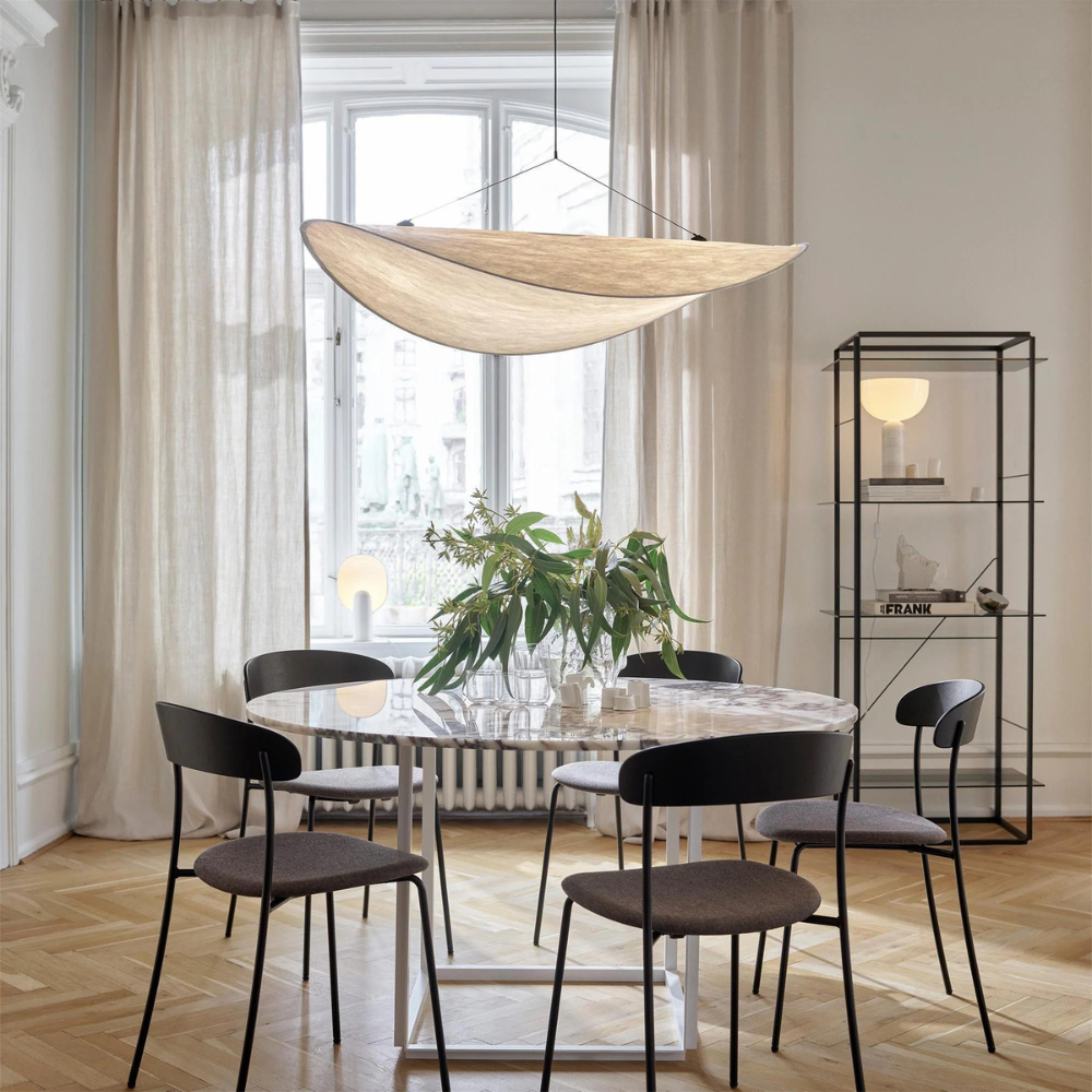 LumiNest – Handmade Japanese Boho Ceiling Lamp in Soft Ivory