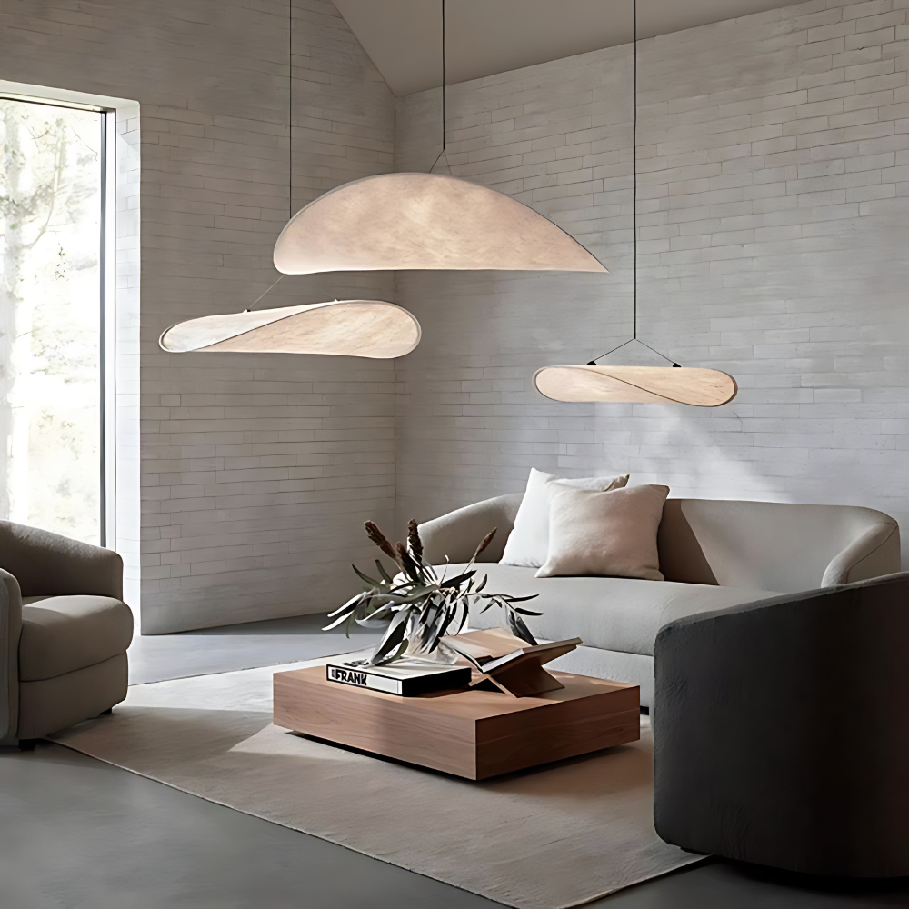 LumiNest – Handmade Japanese Boho Ceiling Lamp in Soft Ivory