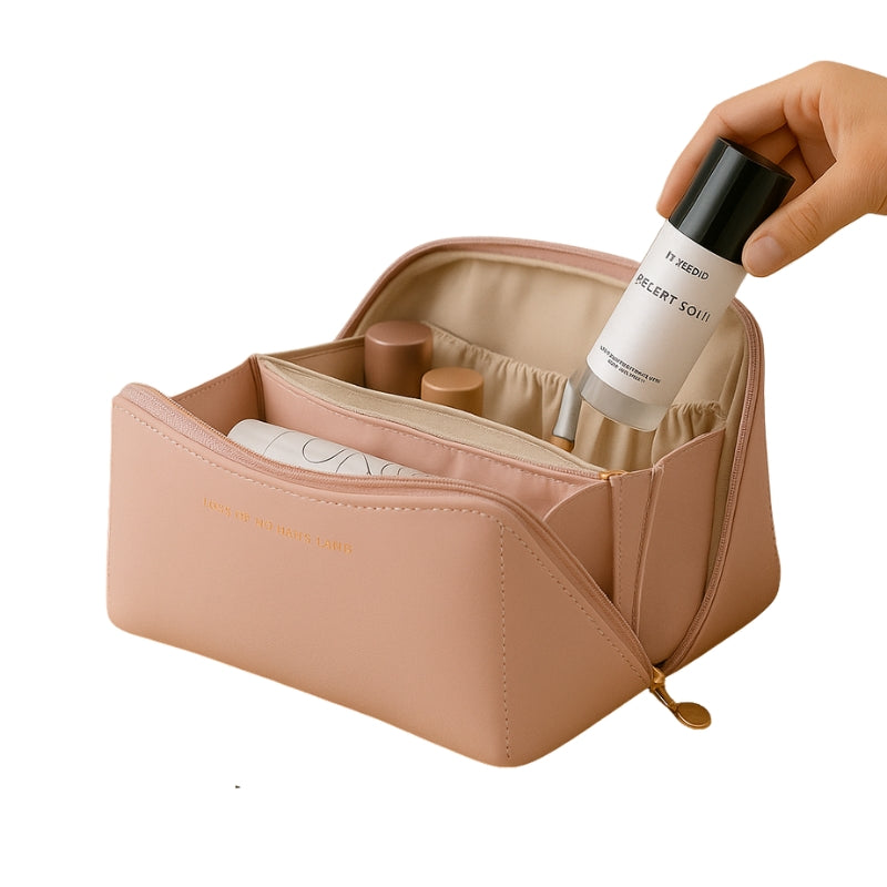 StashEase – Large Capacity Cosmetic Bag with Zippered Pockets