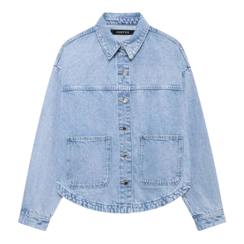 Reese – Relaxed Fit Denim Jacket with Front Pockets