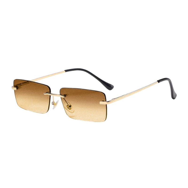 SkyMuse – Rectangular Rimless Sunglasses with Slim Lightweight Frame