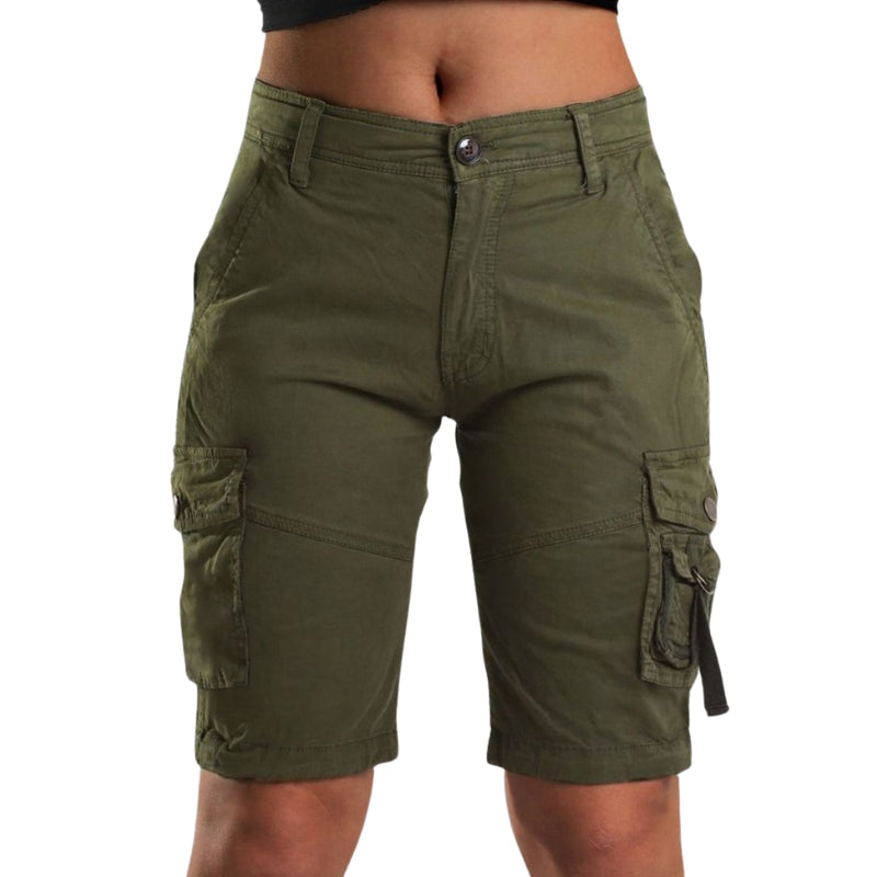 Elena – Flex Cargo Shorts with Adjustable Waist and Storage Pockets