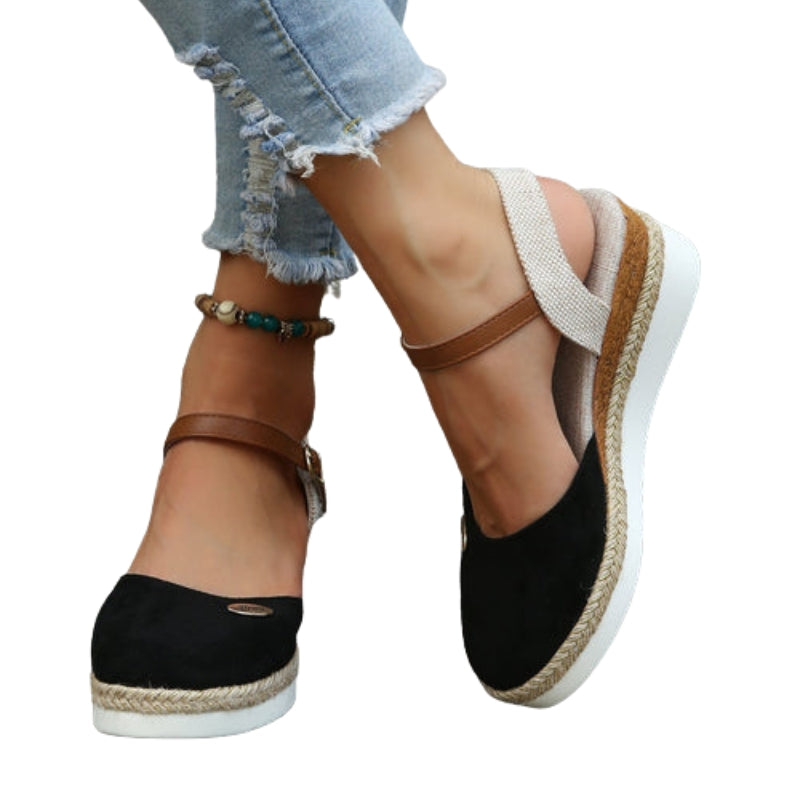 Isla – Espadrille Sandals with Adjustable Strap and Cushioned Insole