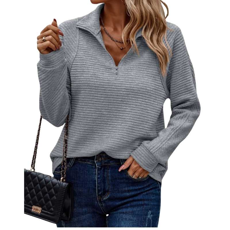 Felicia – Long Sleeve Jacket with Zipper Collar