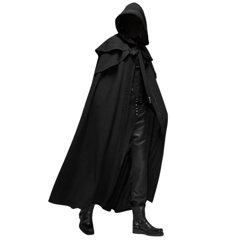 ShadowCrest – Long Coat with Pointed Hood for Costumes and Layered Outfits