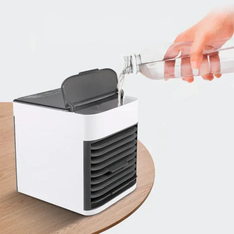 BreezeGlow – Compact Air Cooler with Soft Ambient Lighting