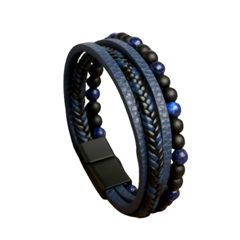 MenStyle – 4-Piece Bracelet Set With Pearl Band and Magnetic Clasp