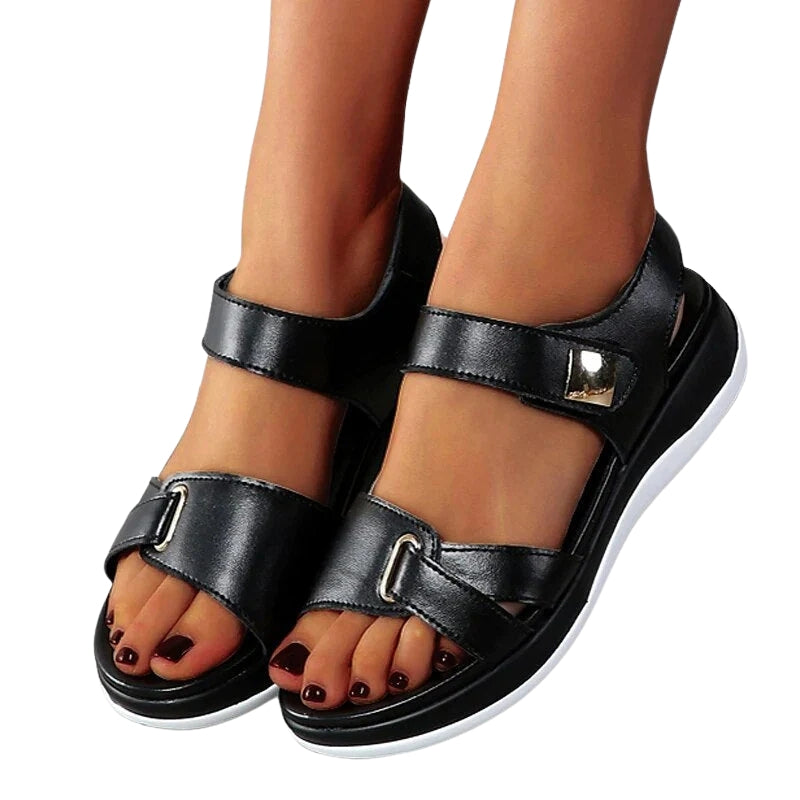 Nina – Adjustable Sandals with Cushioned Footbed and Velcro Straps