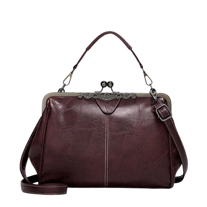 Yvaine – Handbag with Clip Handle, Kiss Lock Closure, and Adjustable Strap
