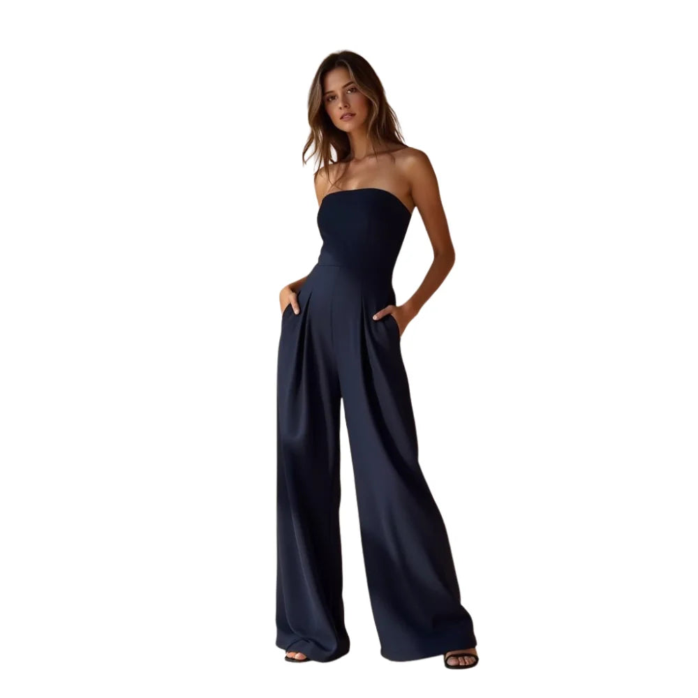 Mila – Sleeveless Wide-Leg Jumpsuit with Side Pockets and Open Back