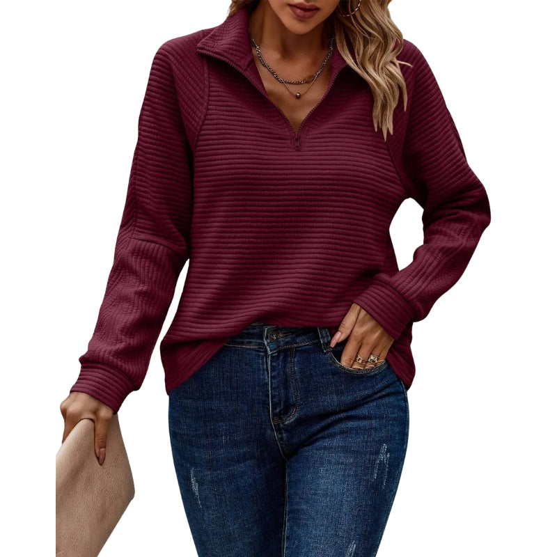 Felicia – Long Sleeve Jacket with Zipper Collar