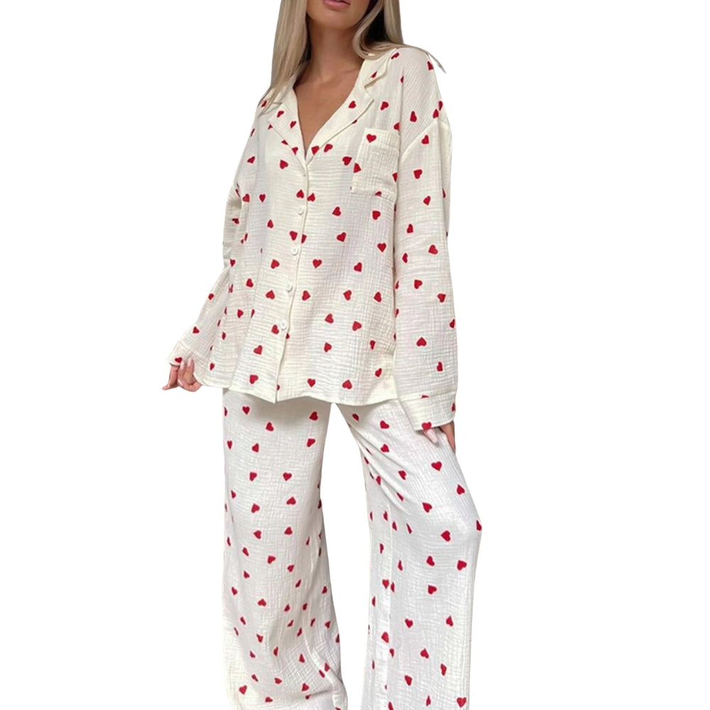 Livia – Cotton Two-Piece Pajama Set with Button-Down Top