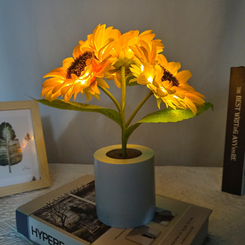 SunPetal – USB Rechargeable Sunflower LED Night Light with Compact Design