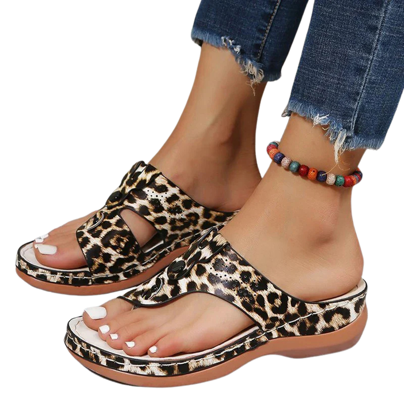 Grace – Stylish Sandals with Supportive Sole and Fashionable Leopard Print for Comfort