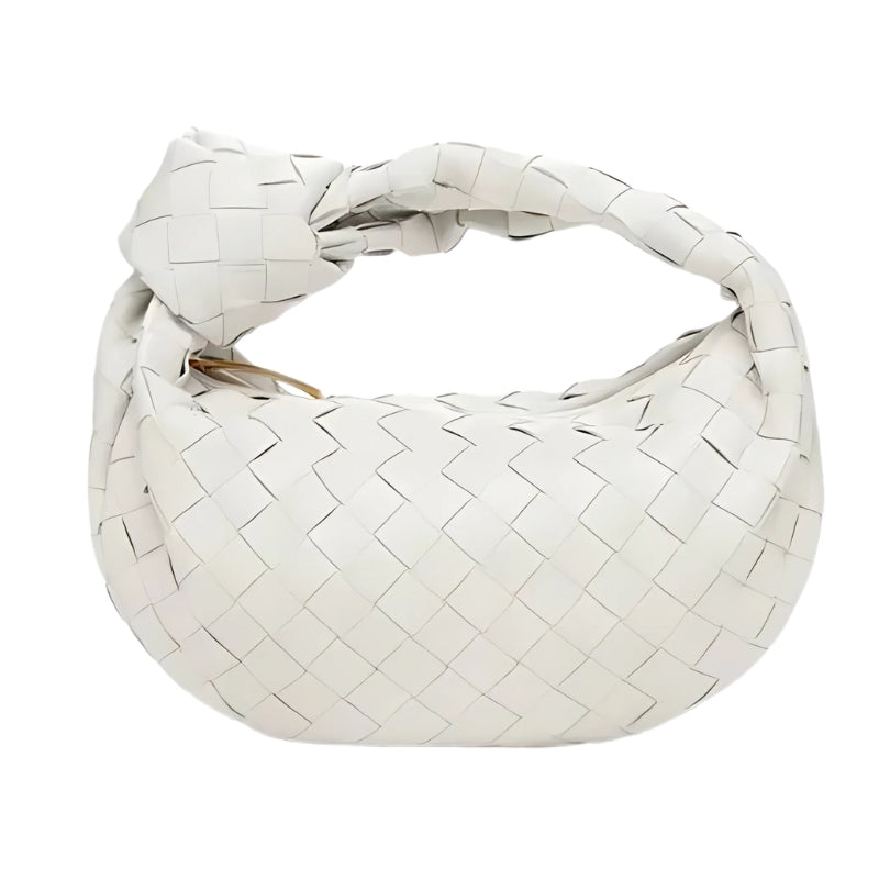 Winona – Woven Handbag with Knot Handle and Zip Closure