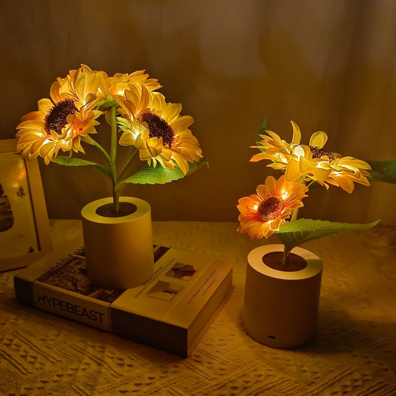 SunPetal – USB Rechargeable Sunflower LED Night Light with Compact Design