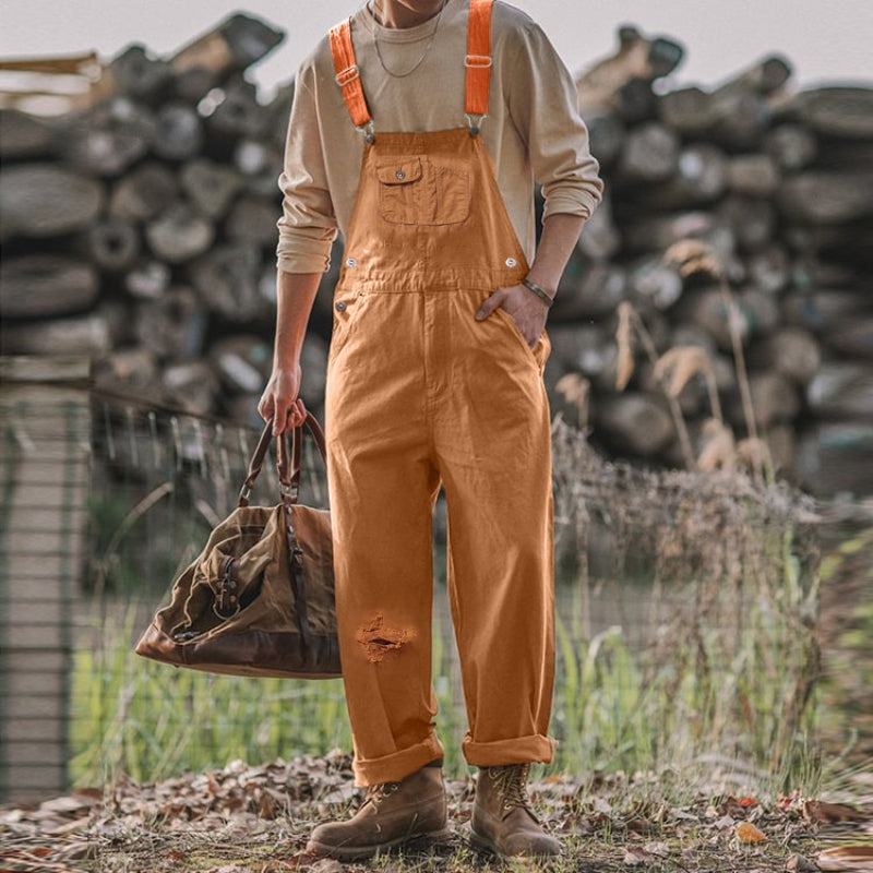 MasonCraft – Loose-Fit Dungarees with Adjustable Straps and Utility Pockets