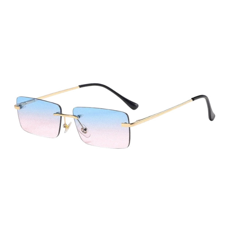 SkyMuse – Rectangular Rimless Sunglasses with Slim Lightweight Frame