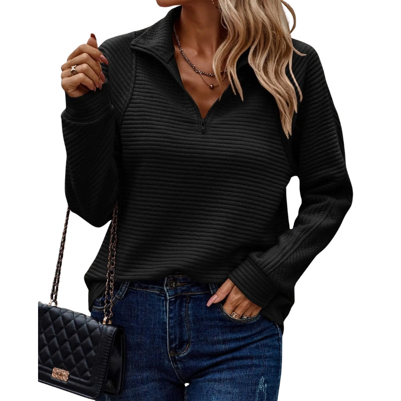 Felicia – Long Sleeve Jacket with Zipper Collar