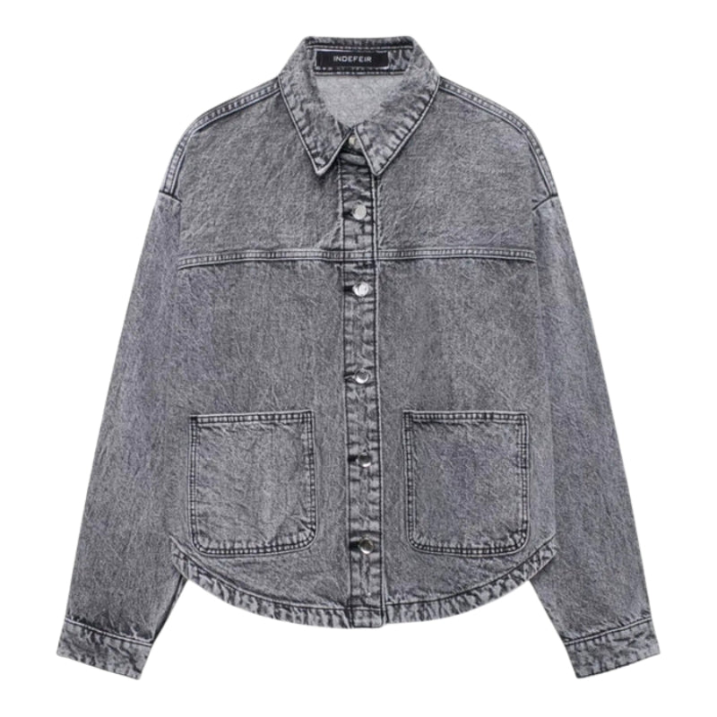 Reese – Relaxed Fit Denim Jacket with Front Pockets