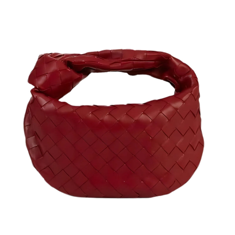 Winona – Woven Handbag with Knot Handle and Zip Closure
