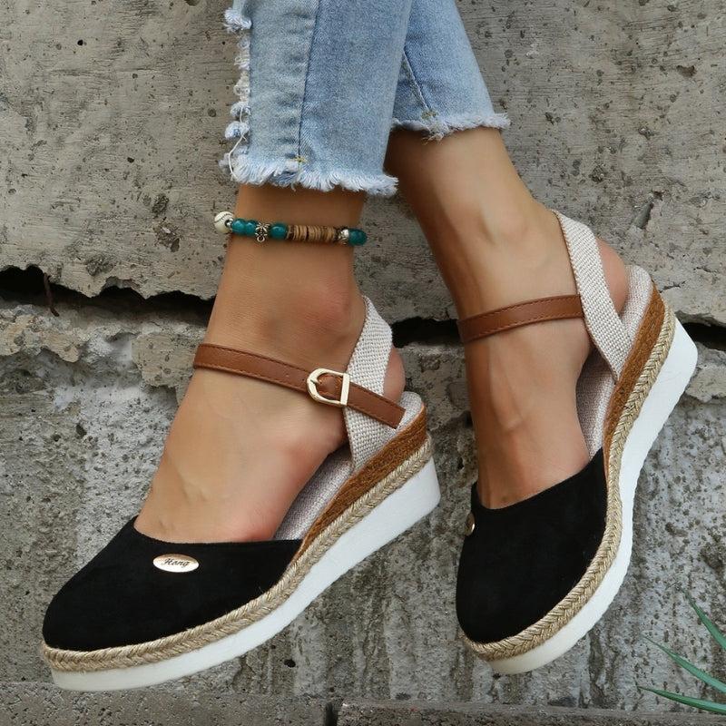 Isla – Espadrille Sandals with Adjustable Strap and Cushioned Insole