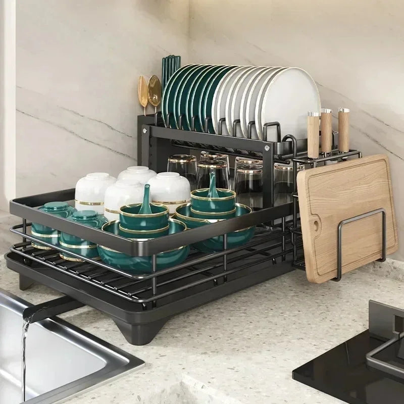 SinkMate – Adjustable Dish Drainer with Removable Drip Tray and Steel Frame