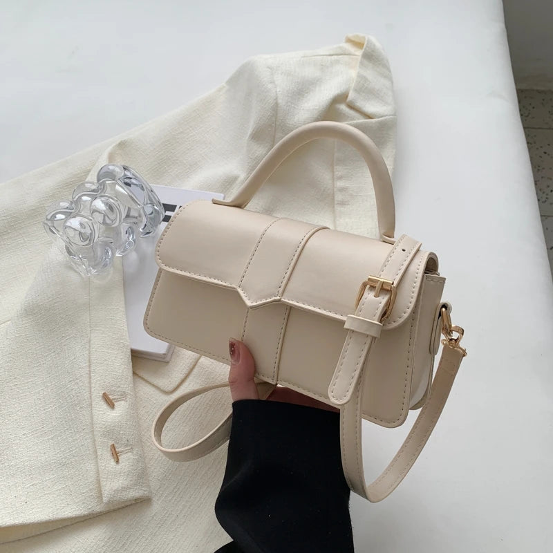 Stella – Classic Small Square Handbag with Shoulder Strap
