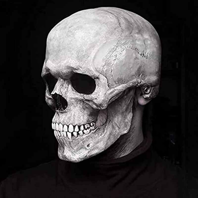 SkullMask – Full Latex Costume Mask with Glowing Eyes for Seasonal Use