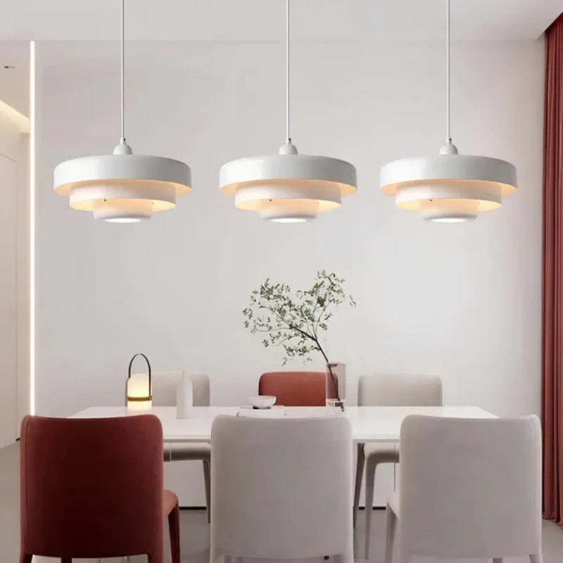 HaloNest – Modern Disc Pendanr Light with Adjustable Height for Cozy Ambiance