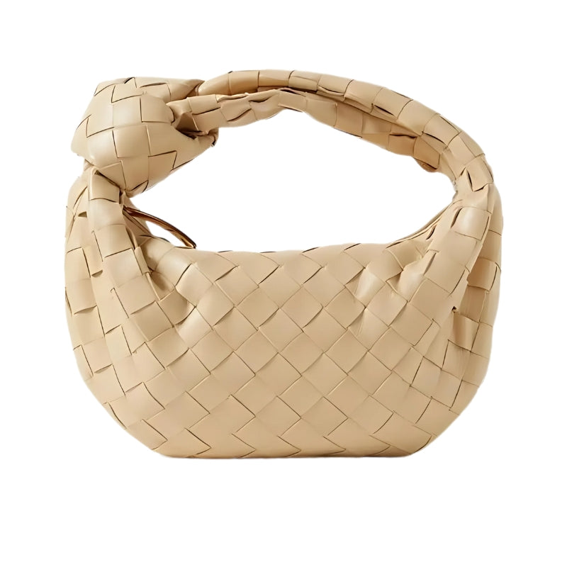 Winona – Woven Handbag with Knot Handle and Zip Closure