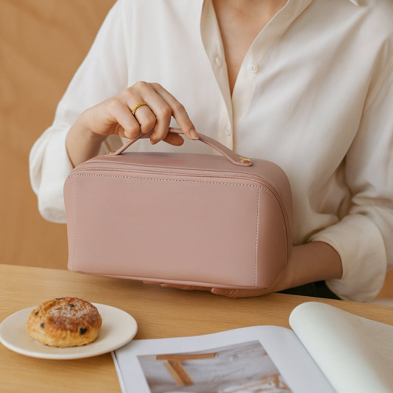 StashEase – Large Capacity Cosmetic Bag with Zippered Pockets