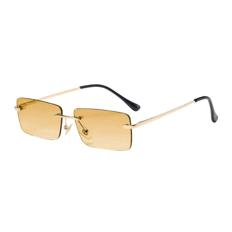 SkyMuse – Rectangular Rimless Sunglasses with Slim Lightweight Frame