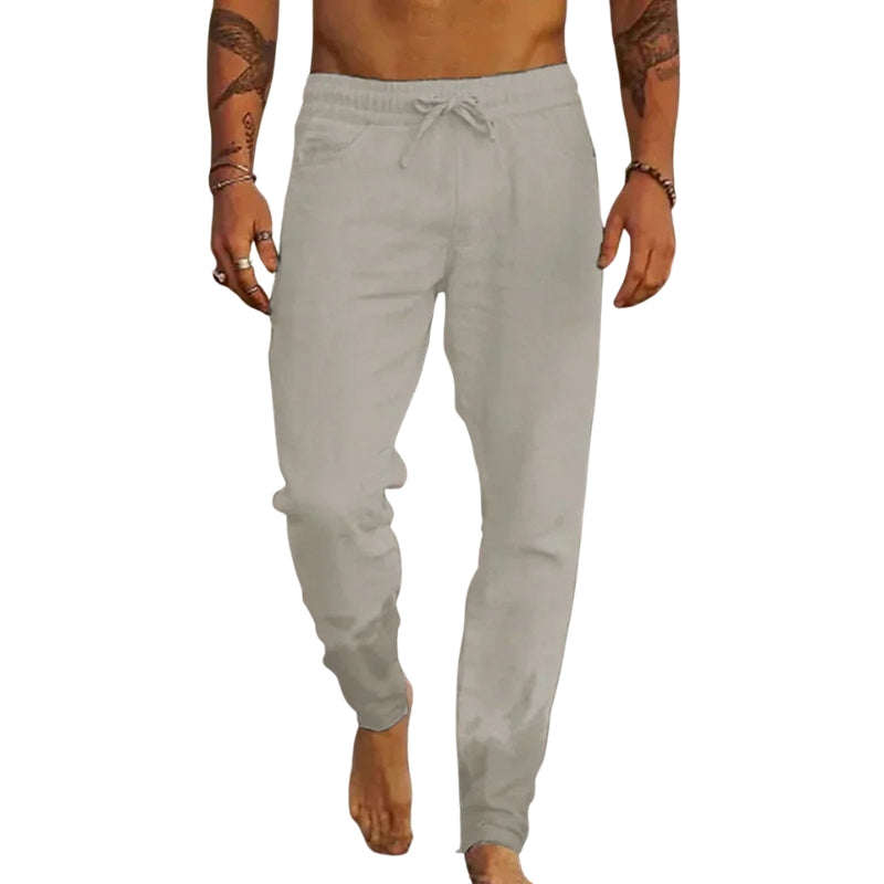 Michael – Loose Trousers with Elastic Waistband and Drawstring and Pockets