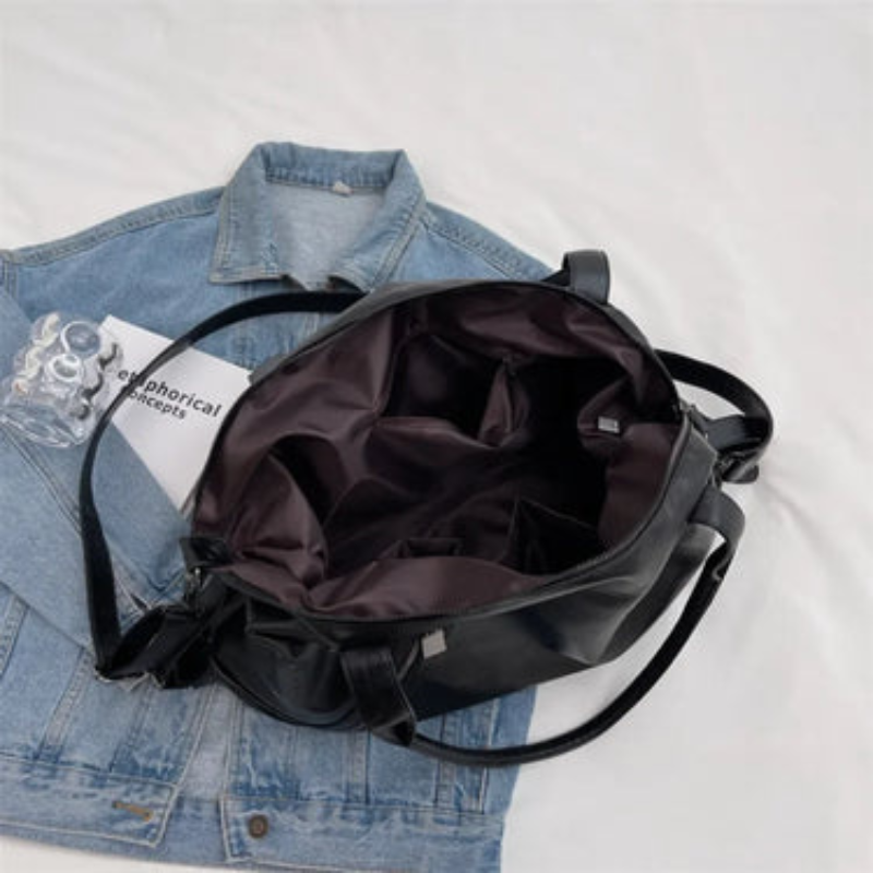 Sabina - Leather Tote Bag with Multiple Pockets and Zipper Closure