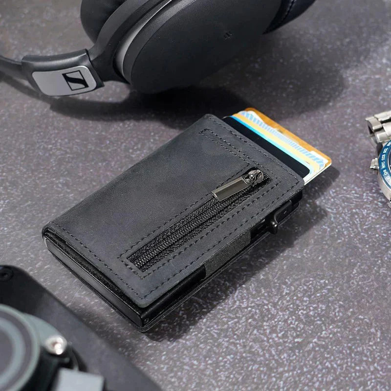 Lucas – Slim RFID Blocking Wallet with Quick Card Access and Zipper Pocket for Essentials