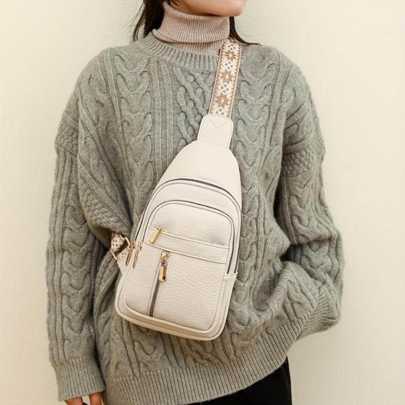Sylvara – Crossbody Bag with Wide Adjustable Strap and Multiple Zippered Pockets