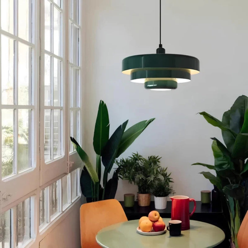 HaloNest – Modern Disc Pendanr Light with Adjustable Height for Cozy Ambiance