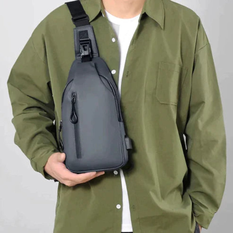 CarryEase – Waterproof Crossbody Bag with USB Port and Multiple Compartments