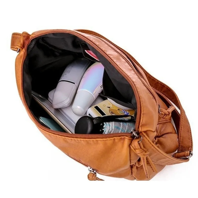 Coralie - Polyester Shoulder Bag with Multiple Compartments and Adjustable Strap
