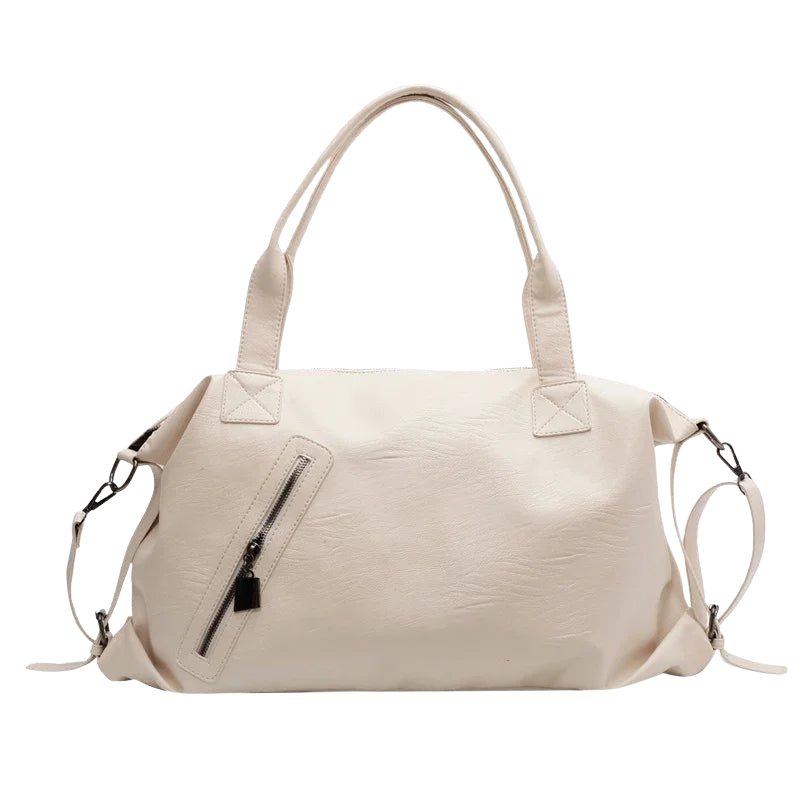 Sabina - Leather Tote Bag with Multiple Pockets and Zipper Closure
