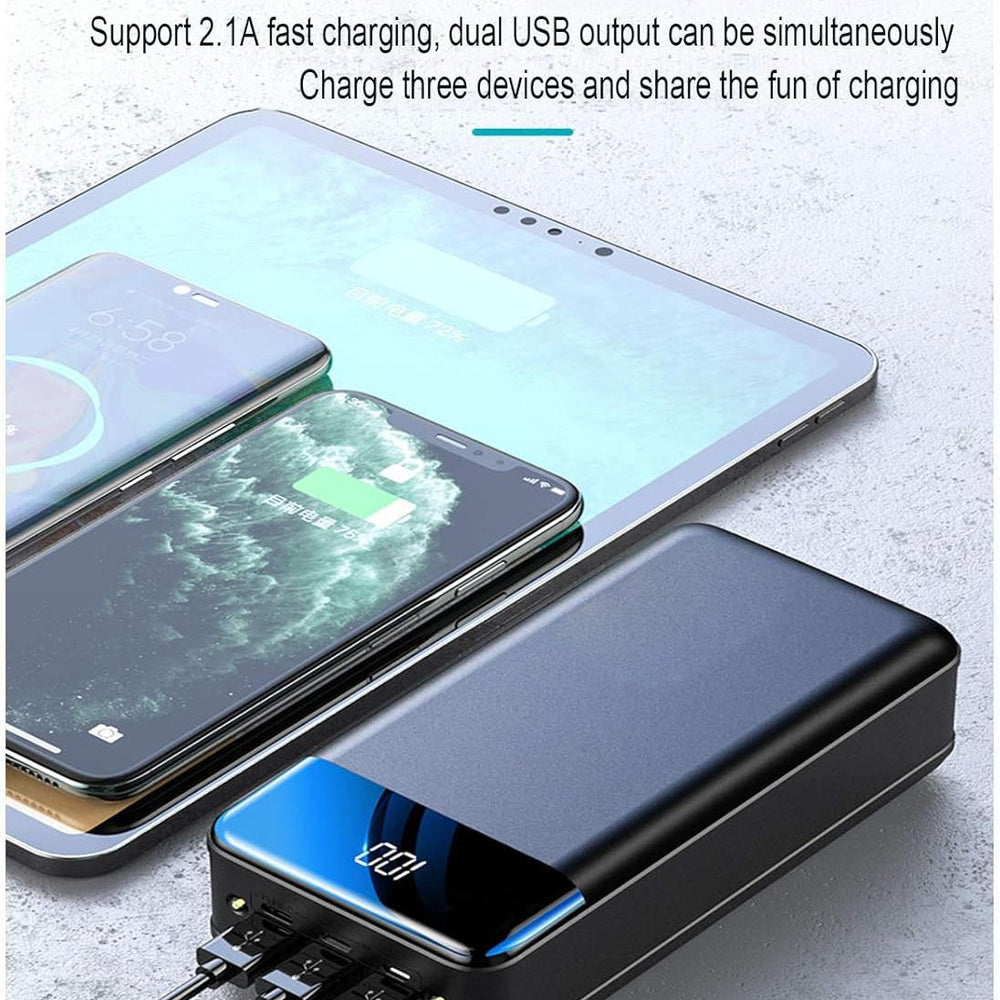 ChargeMax – High-Capacity Power Bank with Triple Port Fast Charging and LED Display