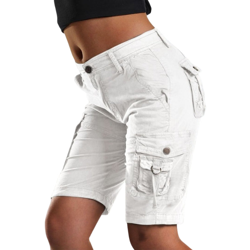 Elena – Flex Cargo Shorts with Adjustable Waist and Storage Pockets