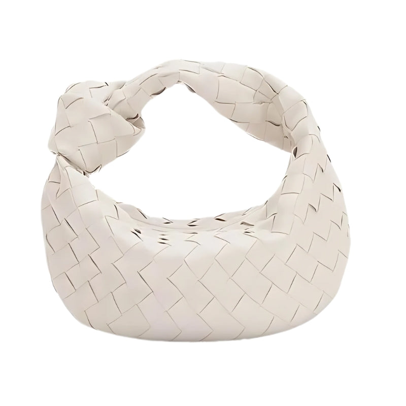 Winona – Woven Handbag with Knot Handle and Zip Closure