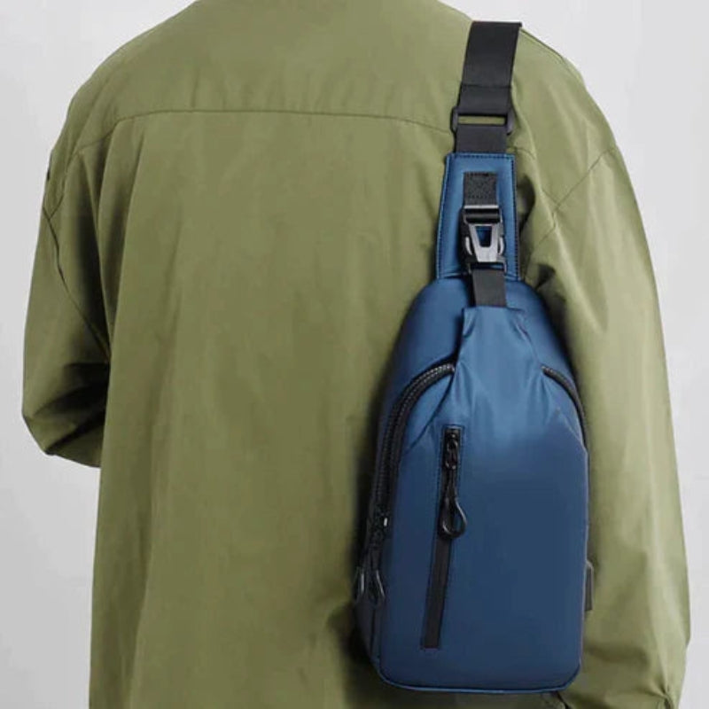 CarryEase – Waterproof Crossbody Bag with USB Port and Multiple Compartments