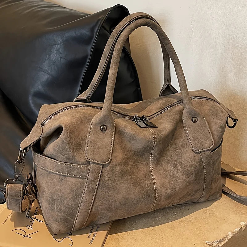 Valencia - Large Leather Tote Bag with Rectangular Design